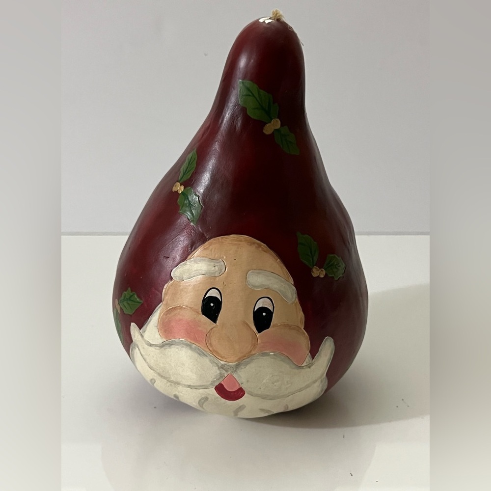 Christmas Santa Gourd Decoration red and white Folk Art